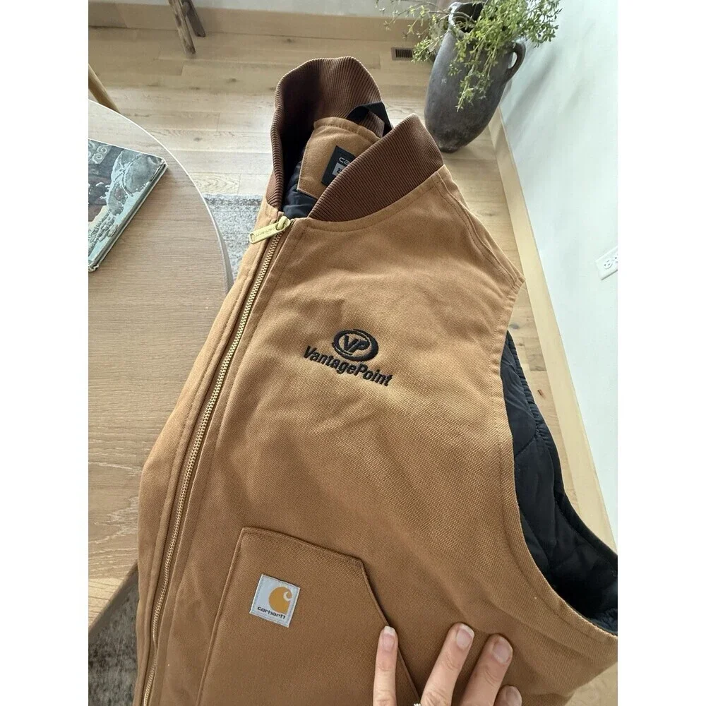 CARHARTT Quilt Lined Duck Canvas Vest Workwear Union USA Made Men’s 2xl